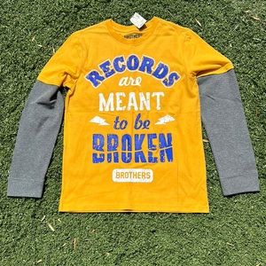 NWT Child’s Cotton Long Sleeve Shirt - Records are meant to be Broken - Brothers